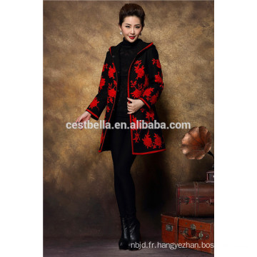 Veste en mousseline de soie chinoise en mousseline de soie manteau brodé classique en qipao